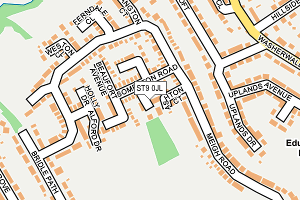ST9 0JL map - OS OpenMap – Local (Ordnance Survey)
