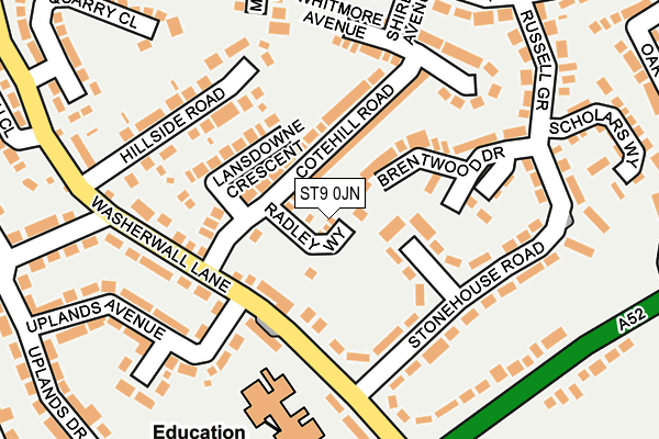 ST9 0JN map - OS OpenMap – Local (Ordnance Survey)