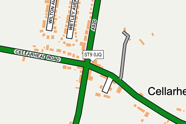 ST9 0JQ map - OS OpenMap – Local (Ordnance Survey)