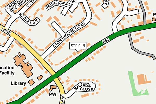 ST9 0JR map - OS OpenMap – Local (Ordnance Survey)