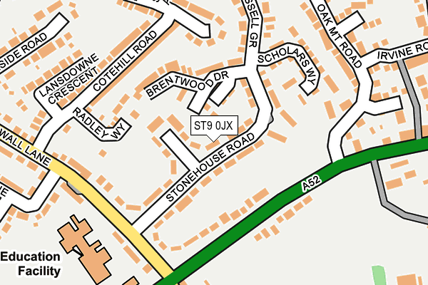 ST9 0JX map - OS OpenMap – Local (Ordnance Survey)