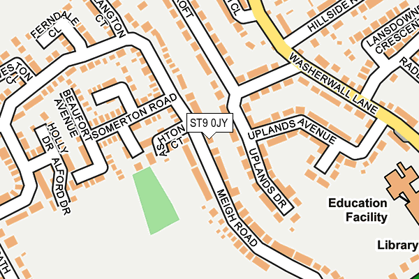 ST9 0JY map - OS OpenMap – Local (Ordnance Survey)