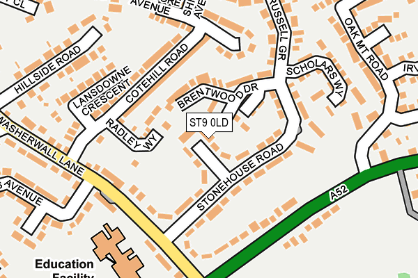 ST9 0LD map - OS OpenMap – Local (Ordnance Survey)