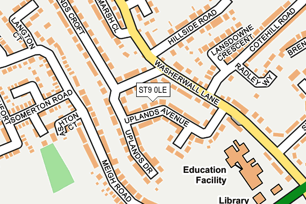 ST9 0LE map - OS OpenMap – Local (Ordnance Survey)