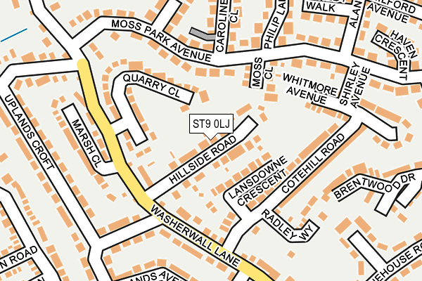 ST9 0LJ map - OS OpenMap – Local (Ordnance Survey)