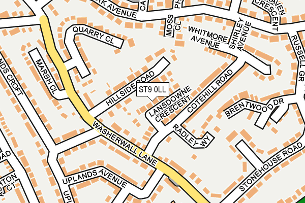 ST9 0LL map - OS OpenMap – Local (Ordnance Survey)