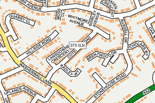 ST9 0LN map - OS OpenMap – Local (Ordnance Survey)