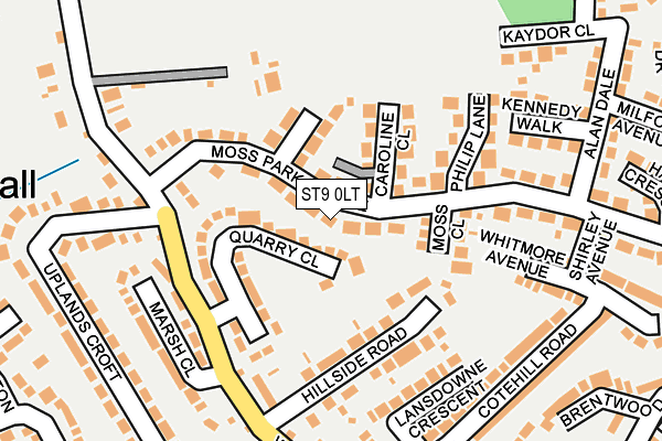 ST9 0LT map - OS OpenMap – Local (Ordnance Survey)