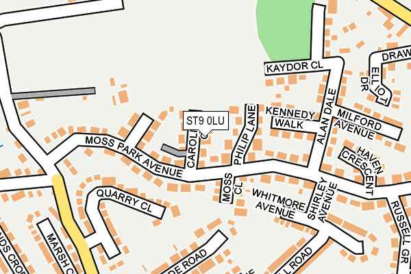 ST9 0LU map - OS OpenMap – Local (Ordnance Survey)