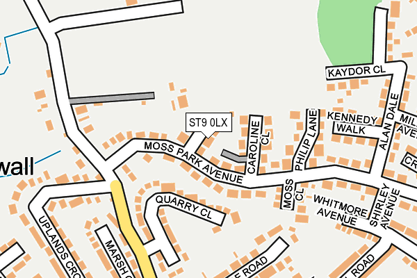 ST9 0LX map - OS OpenMap – Local (Ordnance Survey)