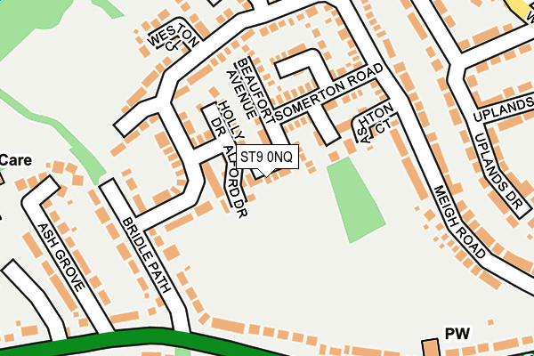 ST9 0NQ map - OS OpenMap – Local (Ordnance Survey)