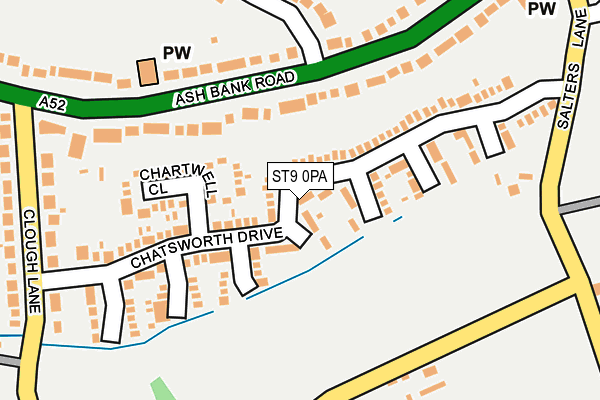 ST9 0PA map - OS OpenMap – Local (Ordnance Survey)