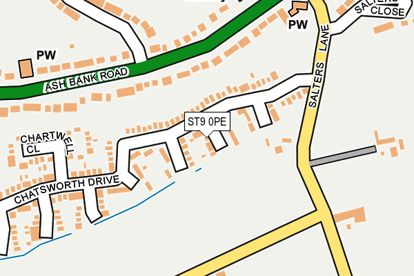 ST9 0PE map - OS OpenMap – Local (Ordnance Survey)