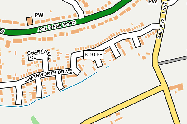 ST9 0PF map - OS OpenMap – Local (Ordnance Survey)