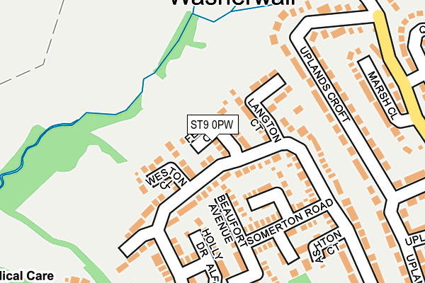 ST9 0PW map - OS OpenMap – Local (Ordnance Survey)