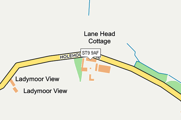 ST9 9AF map - OS OpenMap – Local (Ordnance Survey)