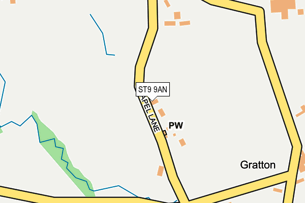 ST9 9AN map - OS OpenMap – Local (Ordnance Survey)