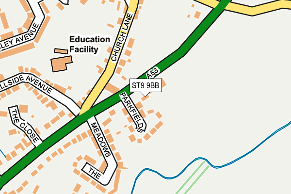 ST9 9BB map - OS OpenMap – Local (Ordnance Survey)