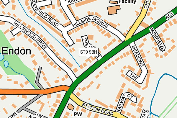 ST9 9BH map - OS OpenMap – Local (Ordnance Survey)