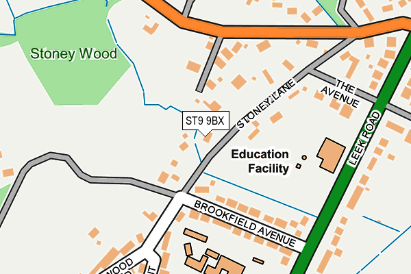 ST9 9BX map - OS OpenMap – Local (Ordnance Survey)