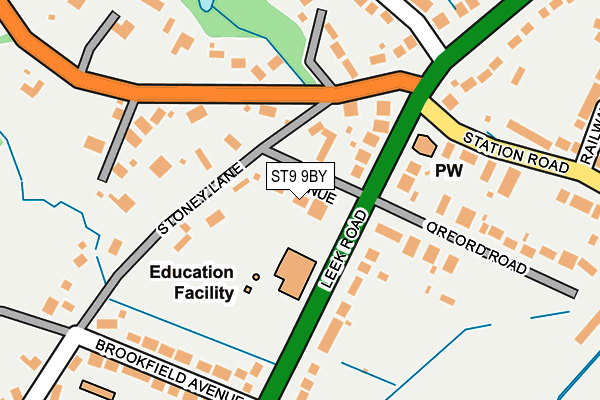 ST9 9BY map - OS OpenMap – Local (Ordnance Survey)