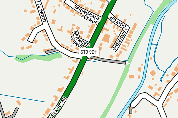 ST9 9DH map - OS OpenMap – Local (Ordnance Survey)