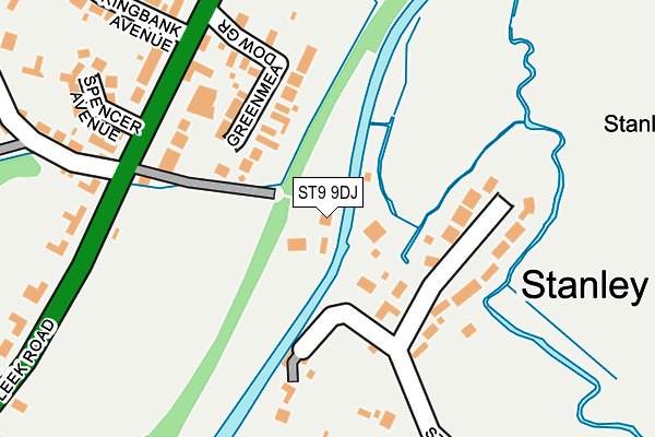 ST9 9DJ map - OS OpenMap – Local (Ordnance Survey)