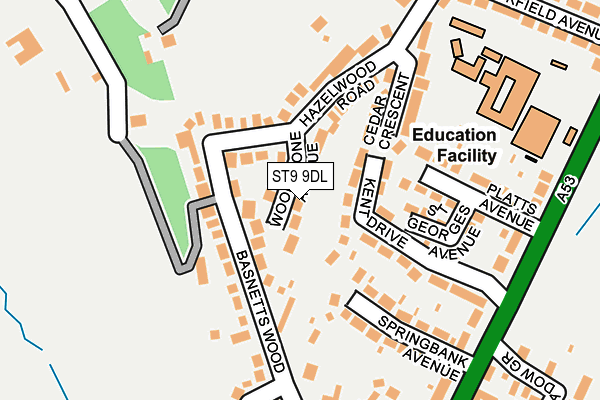 ST9 9DL map - OS OpenMap – Local (Ordnance Survey)