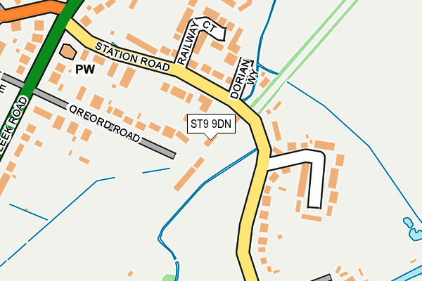 ST9 9DN map - OS OpenMap – Local (Ordnance Survey)