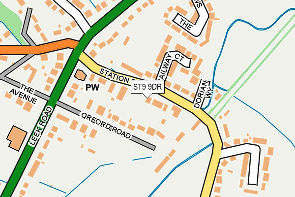 ST9 9DR map - OS OpenMap – Local (Ordnance Survey)