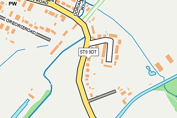 ST9 9DT map - OS OpenMap – Local (Ordnance Survey)