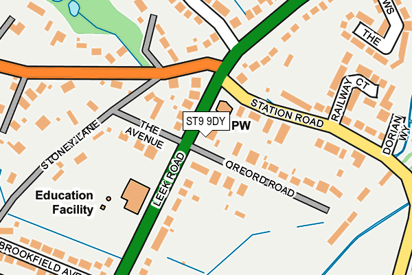 ST9 9DY map - OS OpenMap – Local (Ordnance Survey)