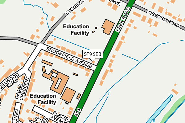 ST9 9EB map - OS OpenMap – Local (Ordnance Survey)