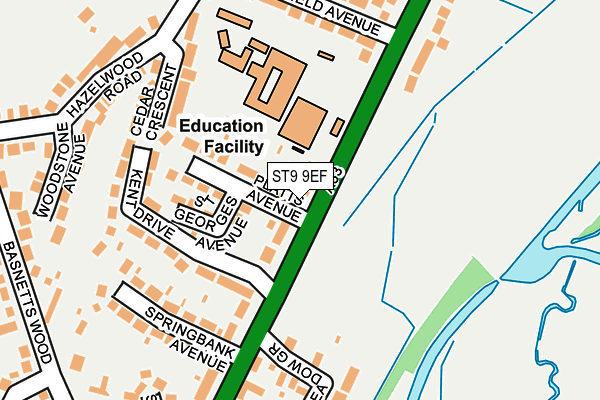 ST9 9EF map - OS OpenMap – Local (Ordnance Survey)