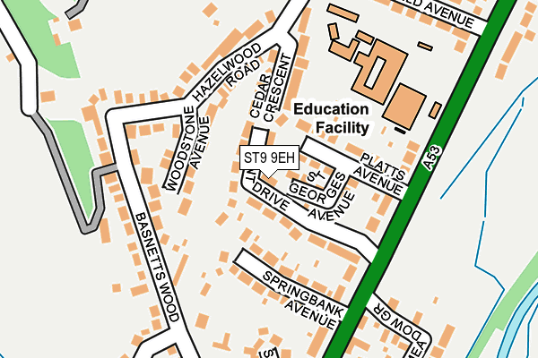 ST9 9EH map - OS OpenMap – Local (Ordnance Survey)