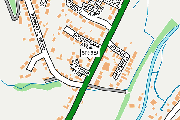 ST9 9EJ map - OS OpenMap – Local (Ordnance Survey)