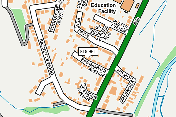 ST9 9EL map - OS OpenMap – Local (Ordnance Survey)