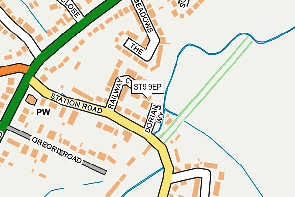 ST9 9EP map - OS OpenMap – Local (Ordnance Survey)