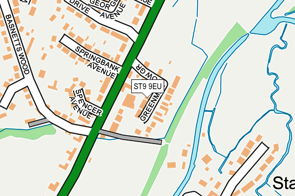ST9 9EU map - OS OpenMap – Local (Ordnance Survey)