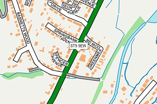 ST9 9EW map - OS OpenMap – Local (Ordnance Survey)