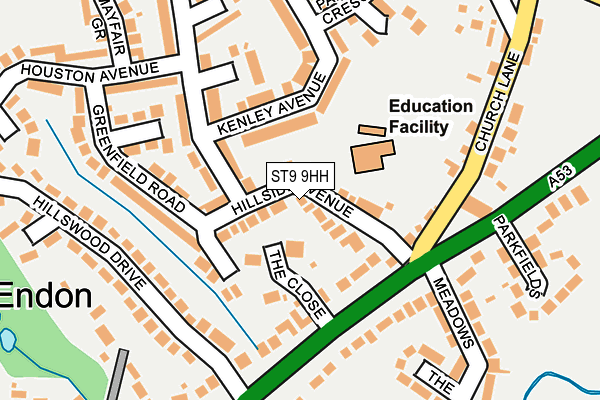 ST9 9HH map - OS OpenMap – Local (Ordnance Survey)