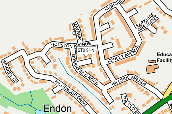 ST9 9HN map - OS OpenMap – Local (Ordnance Survey)