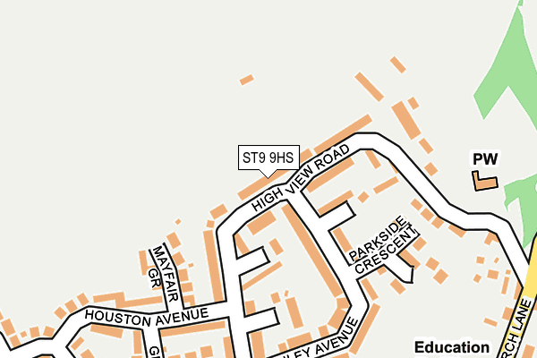 ST9 9HS map - OS OpenMap – Local (Ordnance Survey)