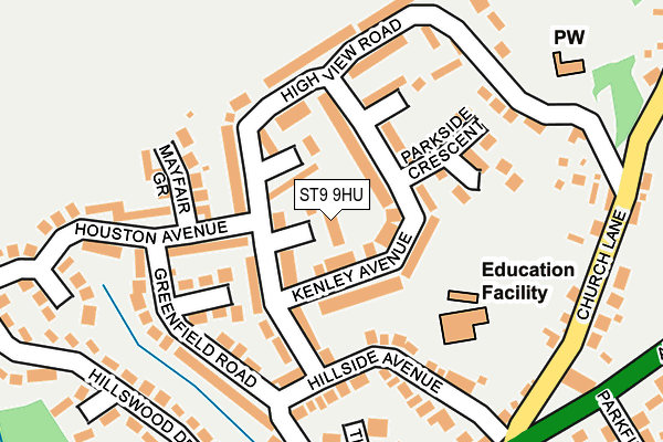 ST9 9HU map - OS OpenMap – Local (Ordnance Survey)