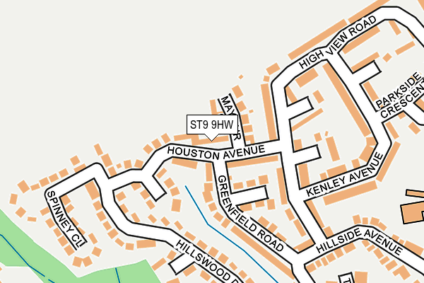 ST9 9HW map - OS OpenMap – Local (Ordnance Survey)