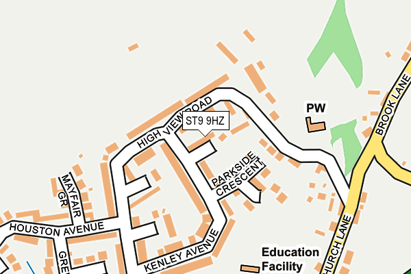 ST9 9HZ map - OS OpenMap – Local (Ordnance Survey)
