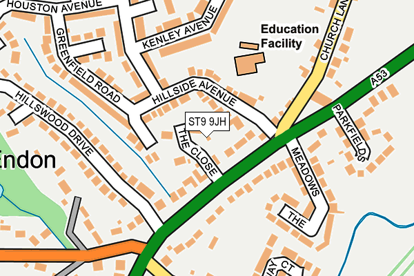 ST9 9JH map - OS OpenMap – Local (Ordnance Survey)