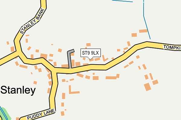 ST9 9LX map - OS OpenMap – Local (Ordnance Survey)