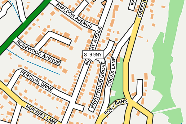 ST9 9NY map - OS OpenMap – Local (Ordnance Survey)