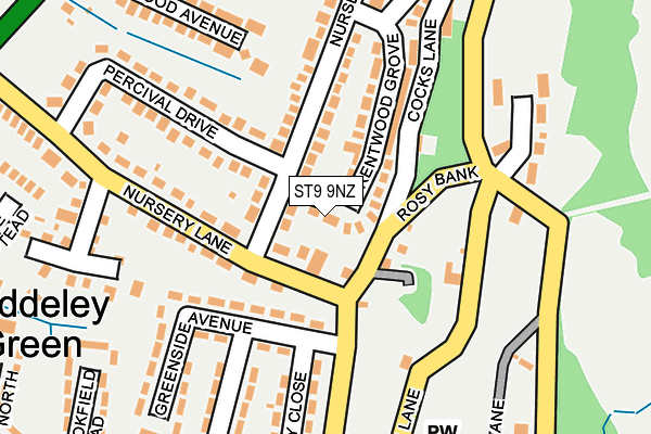ST9 9NZ map - OS OpenMap – Local (Ordnance Survey)